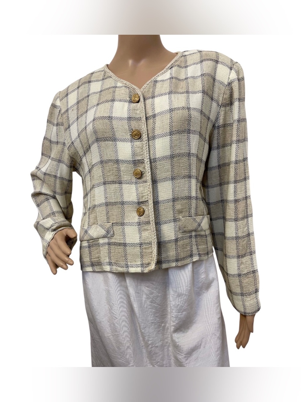 Vintage Women's Chelsea Studio Plaid Button-Up Jacket, 16